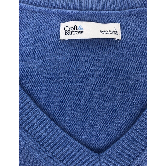 Croft & Barrow Women's Sweater V-Neck Pullover Large Long sleeve Blue 73277 - Picture 7 of 13
